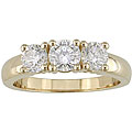 14k Gold 1ct TDW Round Diamond 3-stone Ring (H-I, I1-I2)