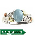 Black Hills Gold Silver Turquoise Diamond Ring