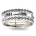 Sterling Silver Scroll Design Stackable Ring Set