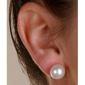 DaVonna 14k Gold White South Sea Cultured Pearl Earrings (10 mm)