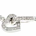 Sterling Silver Cubic Zirconia Heart Charm Bracelet