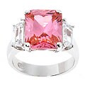 Sterling Essentials Sterling Silver Pink Cubic Zirconia Fashion Ring