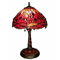 Tiffany Style Red Dragonfly Lamp w/ Mosaic Base