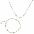 Sterling Essentials Sterling Silver 15.5-inch Necklace and 5.5-inch Bracelet Freshwater Pearl Children's  Set
