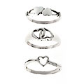 Sterling Silver Heart Three-ring Set