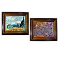 Van Gogh Field and Irises Framed Canvas Collection