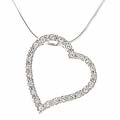 Tressa Sterling Silver CZ Floating Heart Necklace