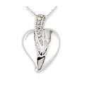 14-kt. White Gold Diamond Heart Pendant