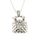 Icz Stonez Sterling Silver CZ Purse Pendant