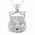 Icz Stonez Sterling Silver CZ Purse Pendant