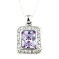 Icz Stonez Sterling Silver CZ Rectangle Pendant