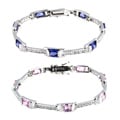 Icz Stonez Sterling Silver Pink & White CZ Bracelet