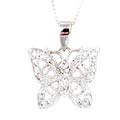 Stering Silver CZ Filigree Butterfly Pendant