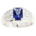Icz Stonez Sterling Silver Blue White CZ Ring