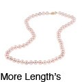 DaVonna 14k Gold Cultured Freshwater Pink Pearl Necklace (6.5-7 mm)