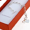 Silver Pearl Sweetheart Charm Bracelet