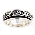 Sterling Silver Skulls Spinner Ring