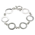 Sterling Silver Circular Disc Toggle Bracelet
