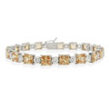 Icz Stonez Sterling Silver Champagne CZ Bracelet
