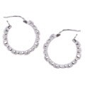 Sterling Silver X and Heart Shape Hoop Earrings