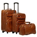 Amerileather Brown Leather 3-piece Traveler Set