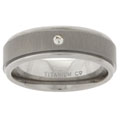 Men's Titanium Diamond Wedding Band (H-I/ I2) (6.8 mm)