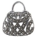Sterling Silver Marcasite Purse Pin