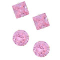 Tressa Sterling Silver Pink CZ Earring Set (2 Pair)