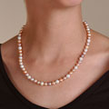 DaVonna 14k Gold Freshwater Cultured Multicolor Pink Pearl Necklace (6.5-7 ...