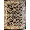Hand-tufted Isphan Black/ Beige Wool Rug (8' x 11')