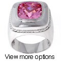Icz Stonez Rhodium-plated Sterling Silver Square CZ Ring