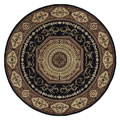Hand-tufted Black Collection Wool Rug (8' Round)