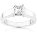 14k White Gold 5/8ct TDW Diamond Solitaire Ring (G-H/ I1-I2)