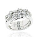 Icz Stonez Sterling Silver CZ 3-piece Stackable Ring