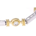 ICZ Stonez 18k Gold over Silver Two-tone Cubic Zirconia Bracelet