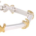 Sterling Silver Two-tone X Link Bracelet