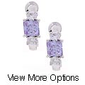 Icz Stonez Sterling Silver Princess Colored CZ Earrings