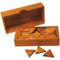 Handcrafted Wood Tri-dominoes Game