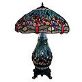 Tiffany-style Dragonfly Lamp with Lighted Base