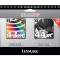 Lexmark No. 43/44 Twin Pack High Yield Black and Color Ink Cartridge