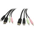 6ft 4-in-1 USB DisplayPort KVM Switch Cable