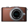 Olympus E-PM1 12MP Brown Digital Camera with 14-42mm II Lens