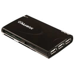 Aluratek 3-Port USB 2.0 Hub with Card Reader