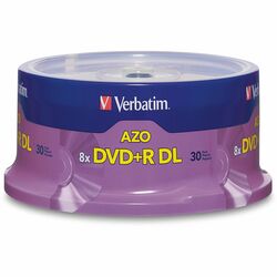 Verbatim 8x DVD+R Double Layer Media - 30-Pack