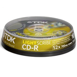TDK LightScribe 52x CD-R Media