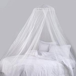 A flowing bed canopy mounted to the ceiling