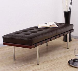 Modern leather bench