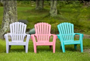 Colorful plastic lawn chairs
