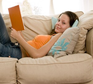 Woman reading a book