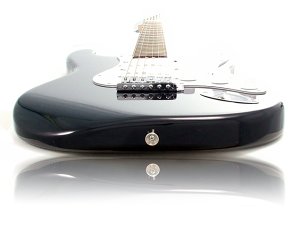 Black electric guitar